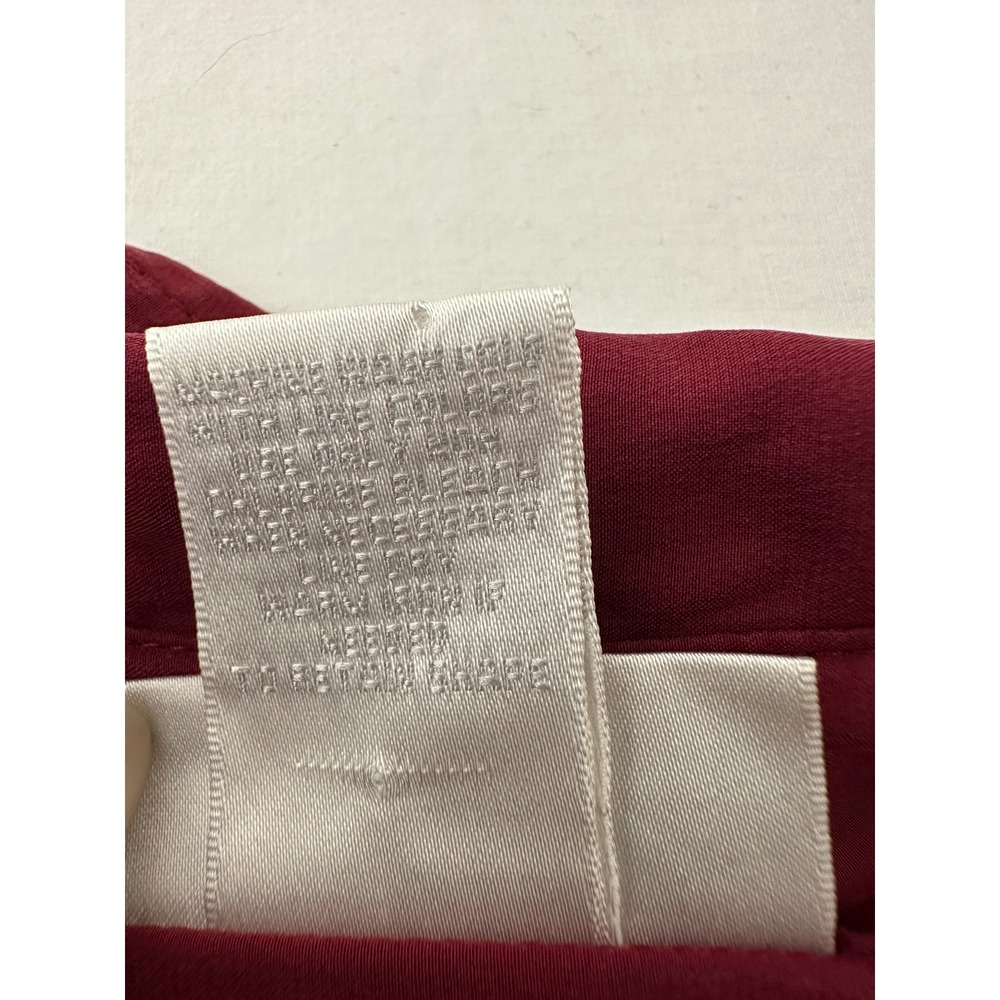 Soft Surroundings XL 100% Silk Wrap Blouse Berry Red Long Sleeve Tie Waist - Picture 4 of 8